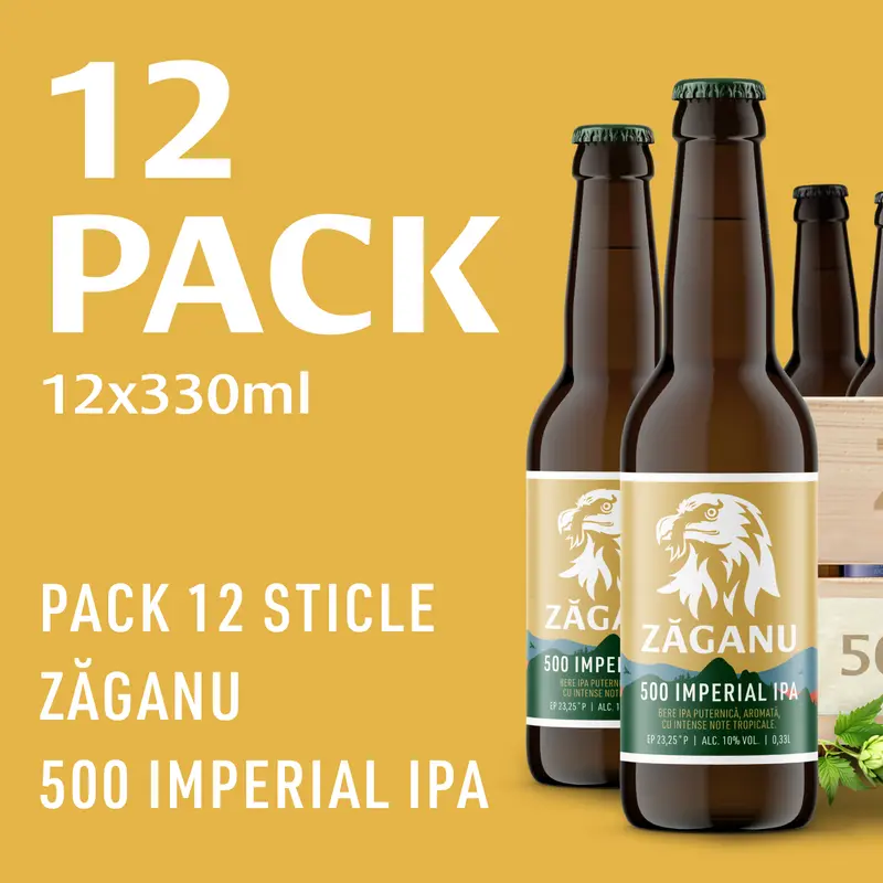 12 pack ZĂGANU 500 Imperial IPA 330 ml