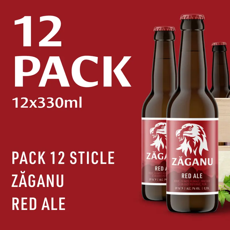 12 pack ZĂGANU Roșie (Red Ale) 330 ml