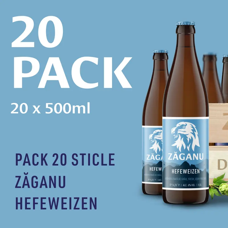 20 pack ZĂGANU Hefeweizen 500 ml