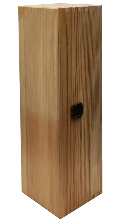 30-05 Cutie de lemn pentru sicla de vin 750ml cu protectie din carton