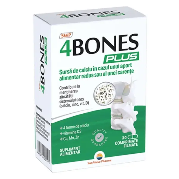 4 Bones Plus 30 comprimate – Sunwave Pharma - Oase și dinți
