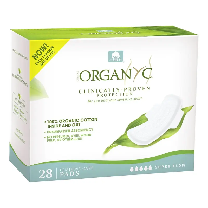 Absorbante intime Superflow din bumbac organic 28 buc, (4pacheet *7buc) Organyc