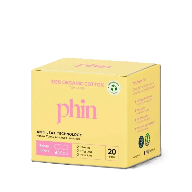 Absorbante zilnice cu bumbac organic (20 buc) – Phin