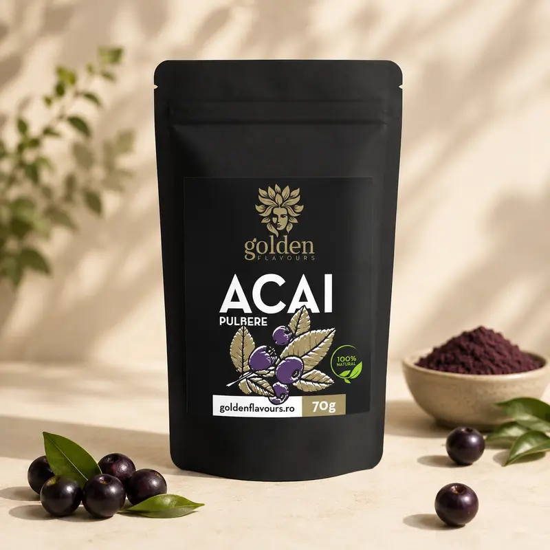 Acai Pulbere 100% Naturală, 70g | Golden Flavours