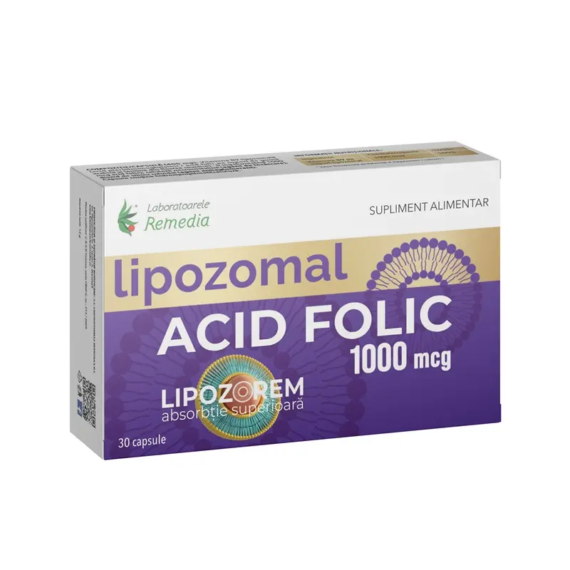 Acid folic lipozomal 1000 µg 30 capsule – Remedia