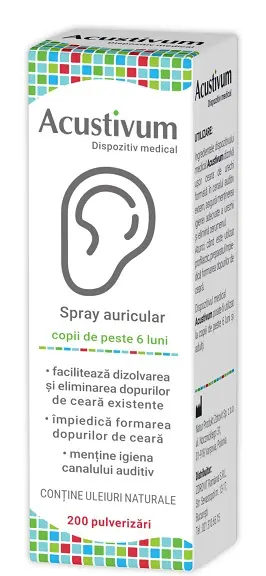Acustivum spray auricular 20 ml – Zdrovit - Igiena urechii