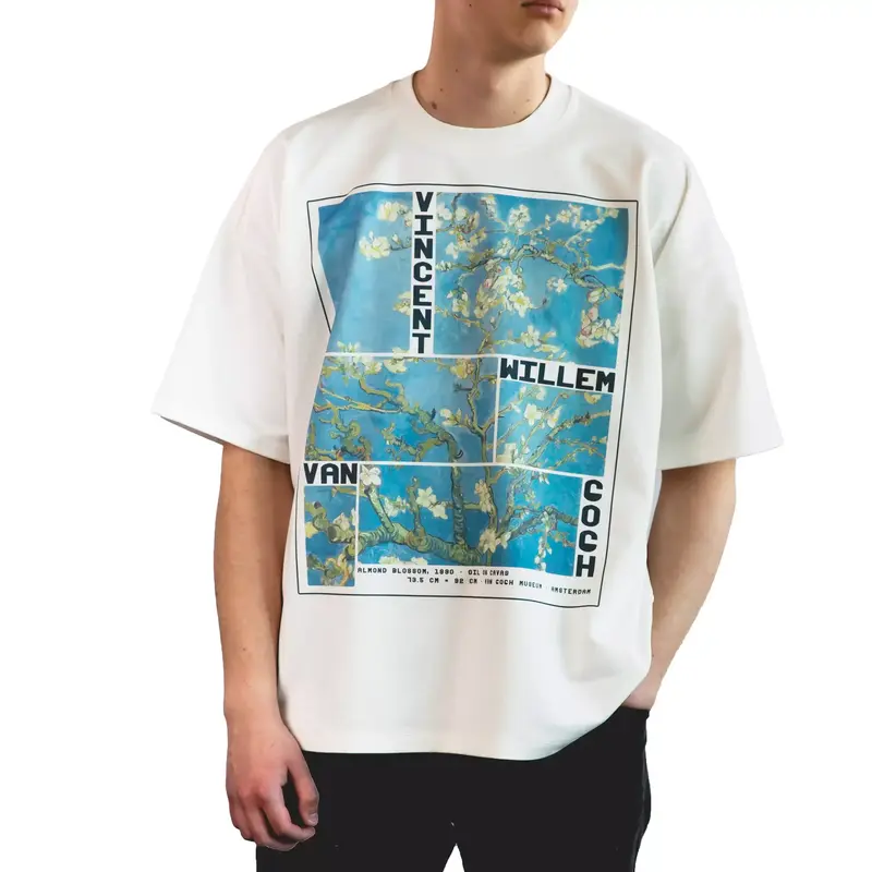 Almond Blossom- Tricou Boxy Fit- Ecru