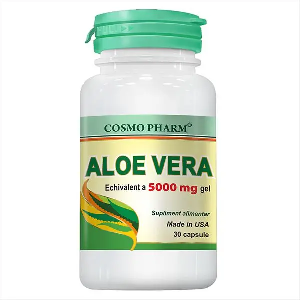 Aloe vera echivalent 5000 mg 30 capsule moi – Cosmo Pharm