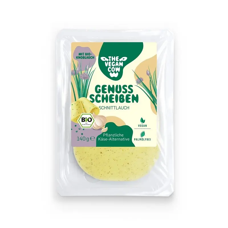 Alternativa Vegana la Branza Bio Felii cu Usturoi The Vegan Cow 140 g
