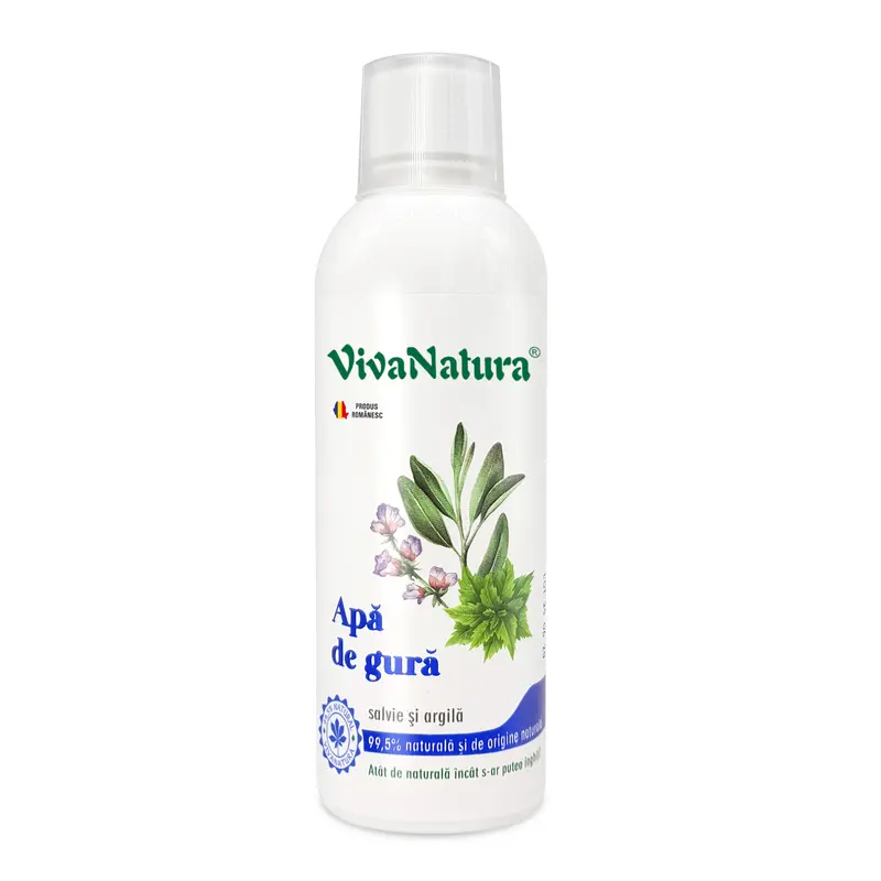 Apa de gura cu salvie si argila 500 ml Viva Natura
