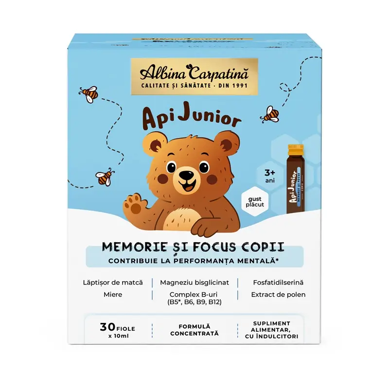 Api Junior Memorie și Focus 30 fiole x 10 ml – Albina Carpatina