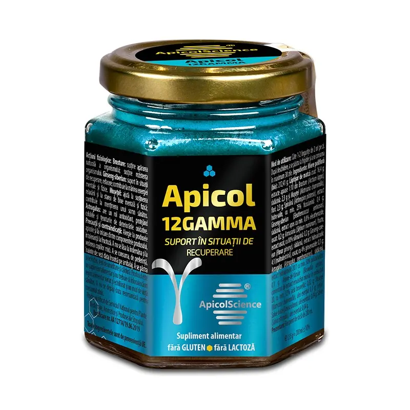 Apicol 12 Gamma miere albastră 200 ml – ApicolScience - Miere