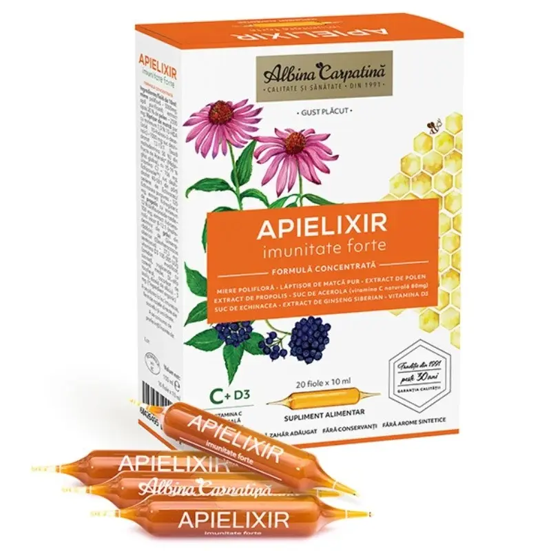 Apielixir imunitate forte 20 fiole x 10 ml – Apicola Pastoral
