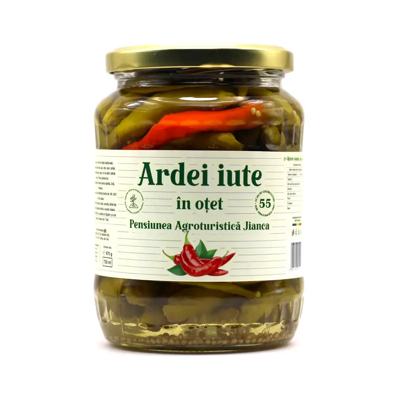 Ardei iute în oțet, borcan 720 ml