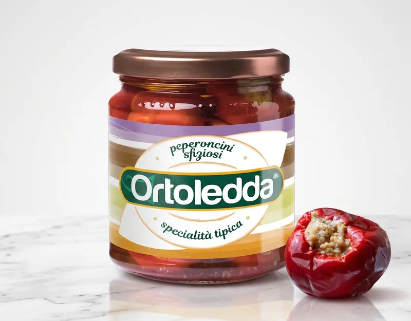 Ardei umpluti cu Ton, Aperitiv, Ortoledda, 280 gr, usor picanti