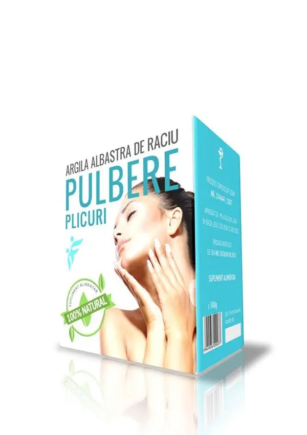 Argilă de Râciu pulbere 5 plicuri x 100 g – Argila Albastră