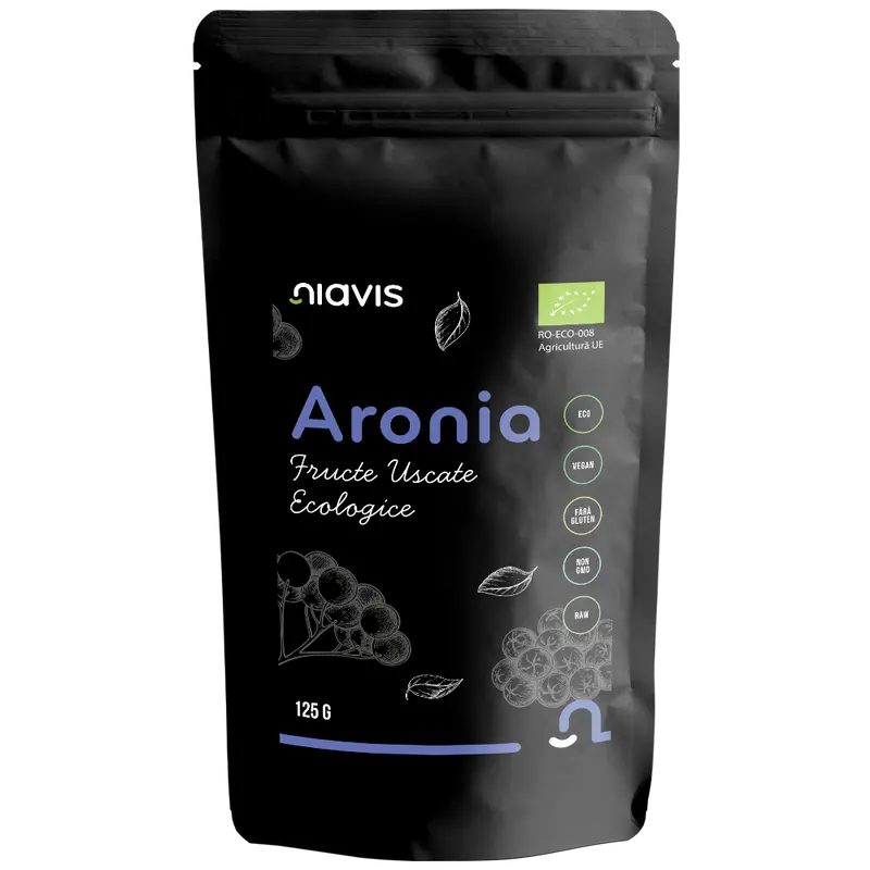 Aronia Fructe Uscate Raw Ecologice 125g
