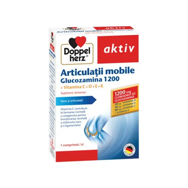 Articulatii Mobile Glucozamina 1200, 30tab, Doppel Herz