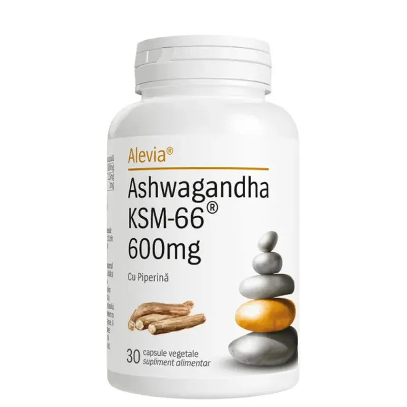 Ashwagandha KSM-66 600mg cu Piperina 30cps Alevia