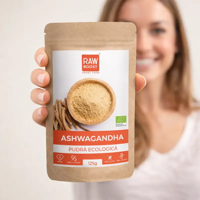 Ashwagandha Pudră ECO - Reducere Stres și Anxietate | Rawboost