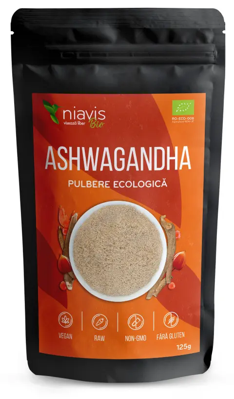 Ashwagandha pulbere bio 125 g – Niavis - Plantă tradițională