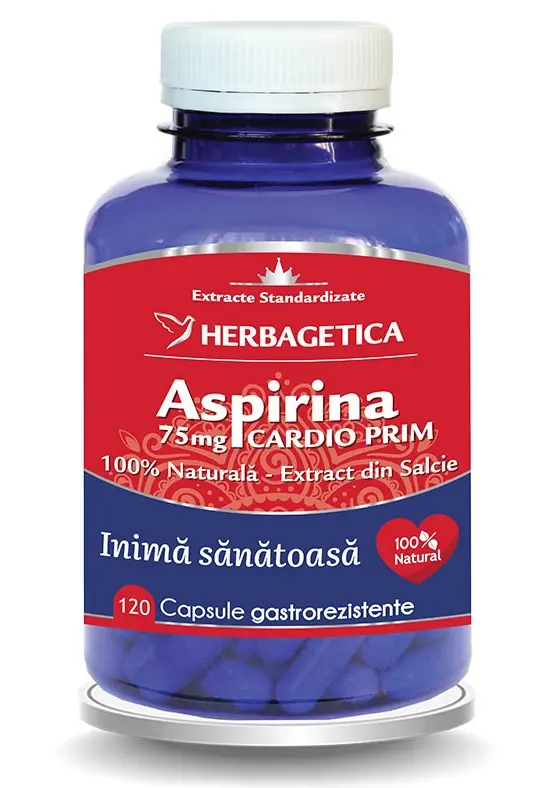 Aspirina naturală Cardio Prim 75 mg 120 capsule – Herbagetica