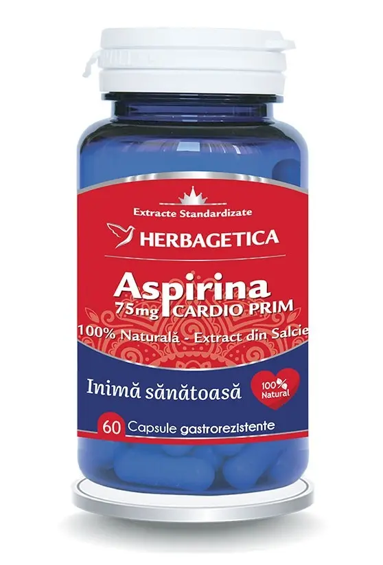 Aspirina naturală Cardio Prim 75 mg 60 capsule – Herbagetica