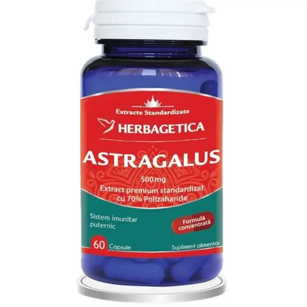 Astragalus 500 mg 60 capsule – Herbagetica - Energie zilnică