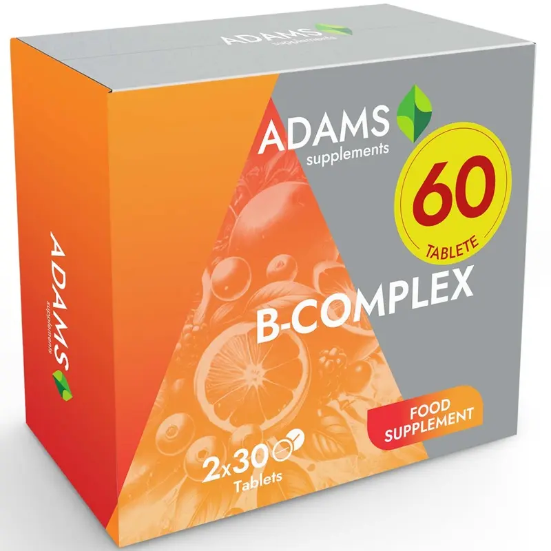 B-Complex 2 x 30 comprimate – Adams Vision - Energie zilnică