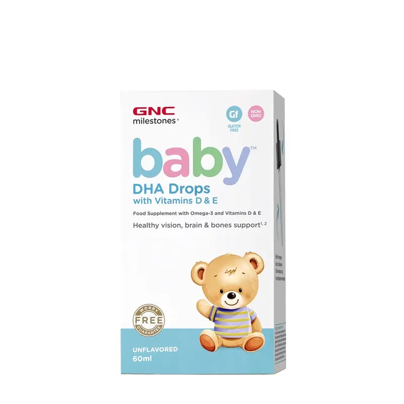 Baby DHA Drops cu vitaminele D și E 60 ml – GNC Milestones