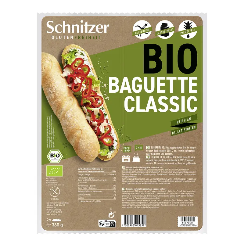 Bagheta Clasica Bio Fara Gluten Schnitzer 2 buc 360 g