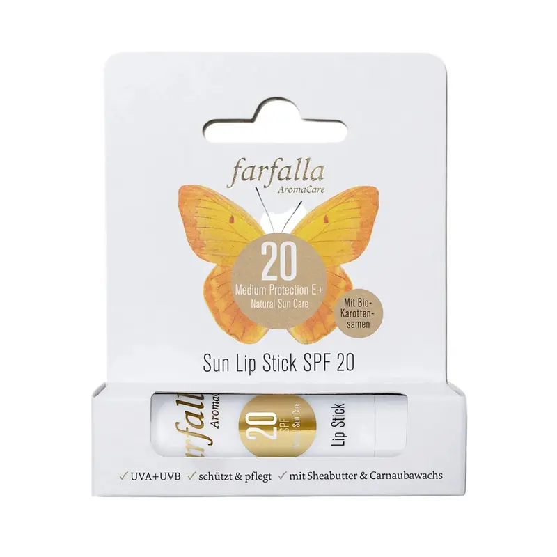Balsam de buze cu protecție solară SPF 20, 5g Farfalla