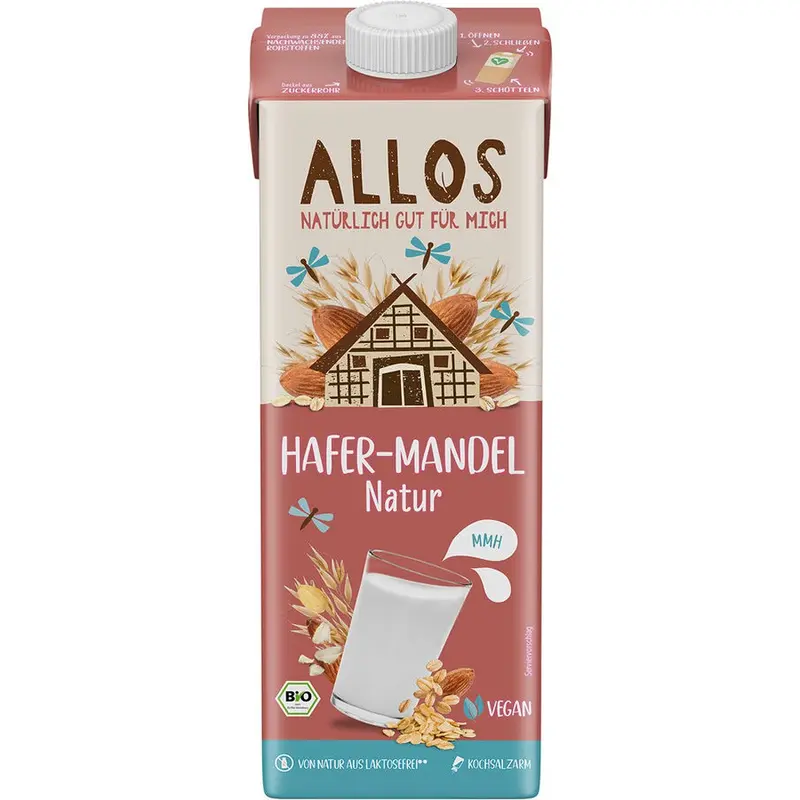Bautura bio de ovaz cu migdale fara lactoza, 1L
