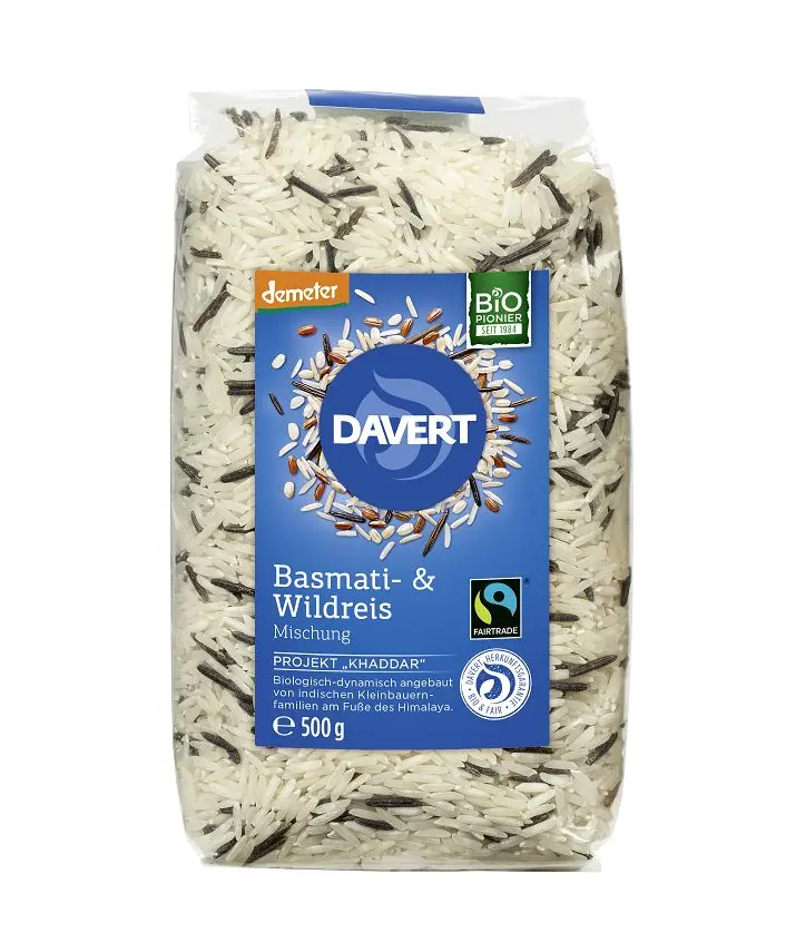Bio Amestec de Orez Basmati Alb si Orez Salbatic Demeter Davert 500 g