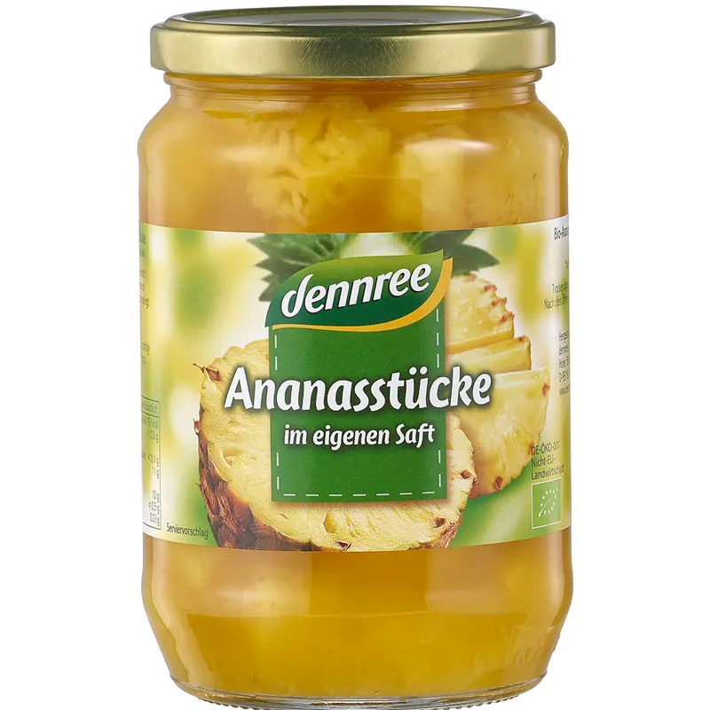 Bio Ananas Bucati in Suc Propriu Borcan 685 g