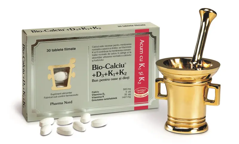 Bio-Calciu+D3+K1+K2 30 comprimate – Pharma Nord - Oase și dinți