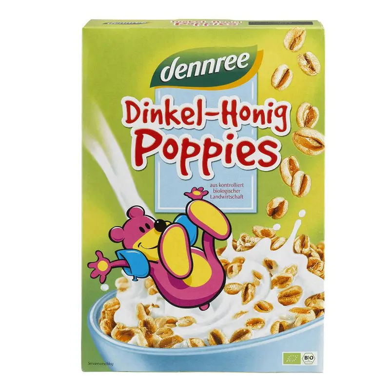 Bio Cereale din Spelta Honig-Poppies Dennree 375 g