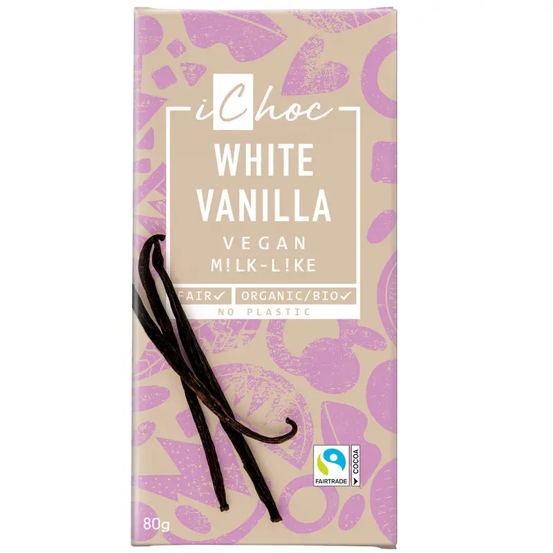 Bio Ciocolata Vegana White Vanilla IChoc 80 g