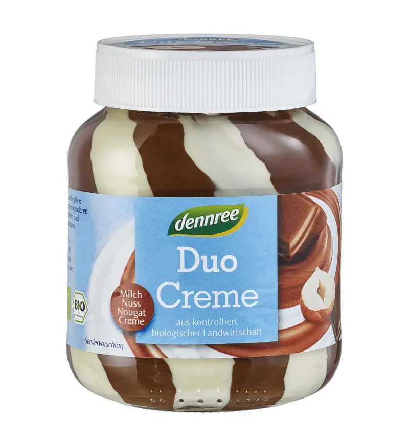 Bio Crema de Ciocolata Tartinabila cu Alune si Lapte Nuss Nougat Dennree 400 g