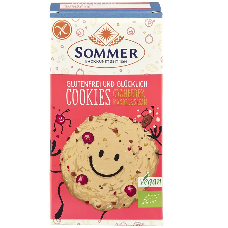 Bio Fursecuri cu Migdale si Merisoare Fara Gluten Sommer 125 g