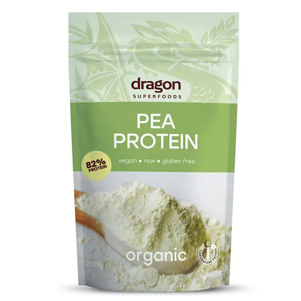 Bio Pudra Proteica din Mazare 82% Fara Gluten Dragon Superfoods 200 g