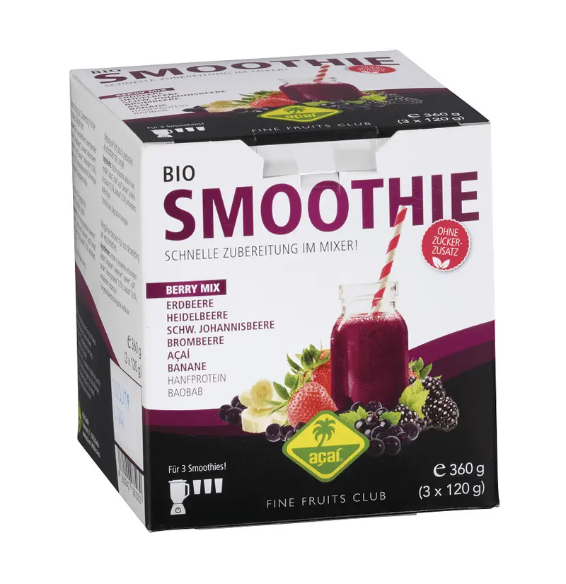 Bio Smoothie Berry Mix Acai 3 x 120 g 360 g