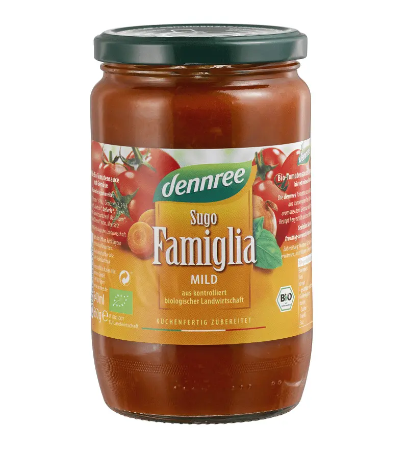 Bio Sos de Rosii Sugo Famiglia Vegan Dennree 660 g