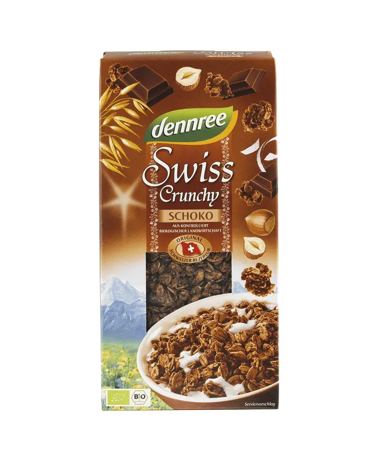 Bio Swiss Crunchy cu Ciocolata Dennree 375 g