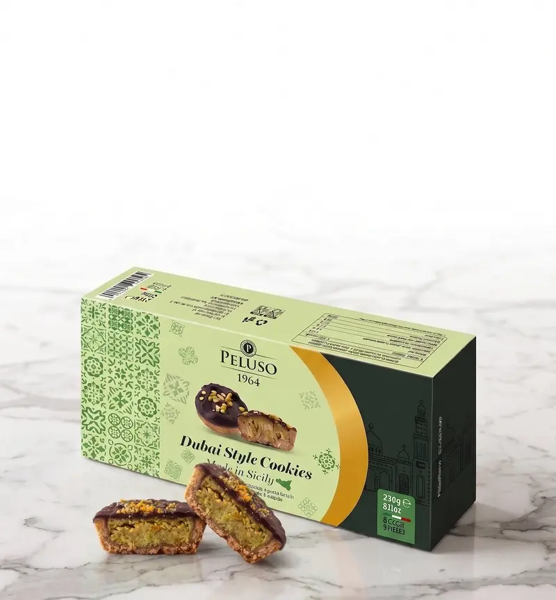 Biscuiti Dubai Style, cu Fistic, Ciocolata, Kataif, PELUSO 230 GR