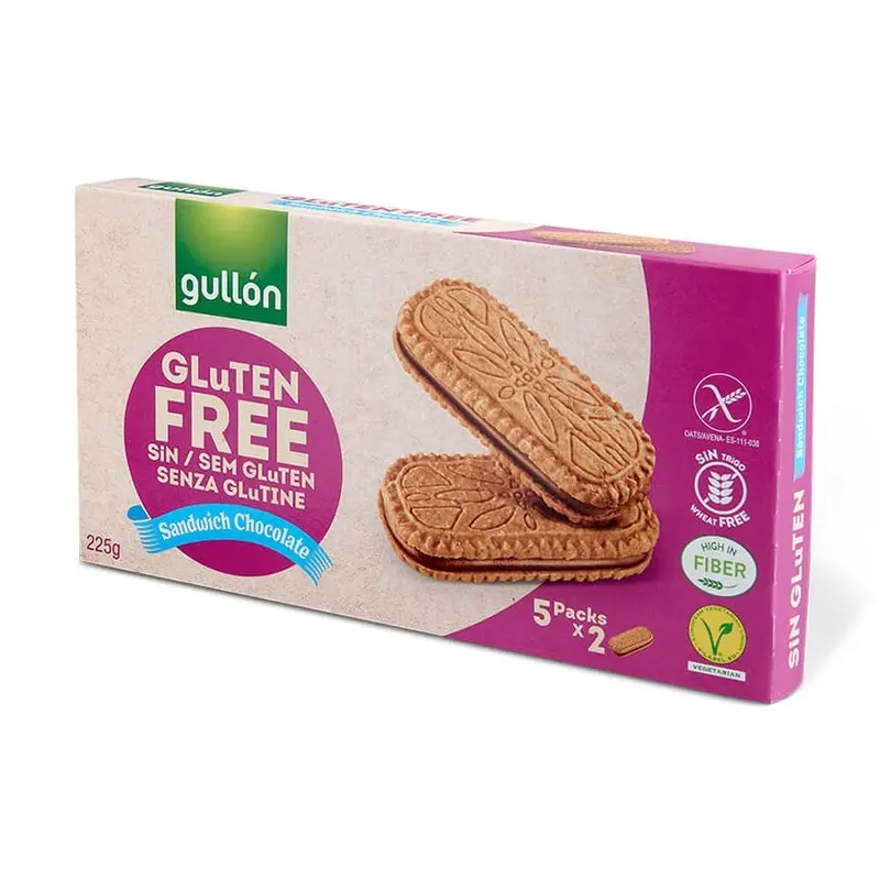 Biscuiti sandwich fara gluten cu ciocolata 225g Gullon