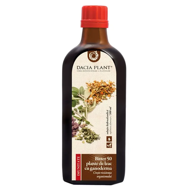 Bitter 50 de plante cu Ganoderma 500 ml – Dacia Plant