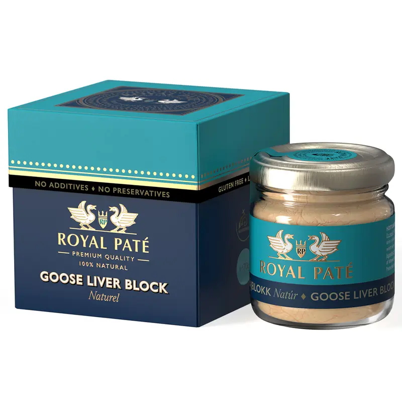 Bloc de foie gras de gâscă au naturel 86% Royal Pate 70g
