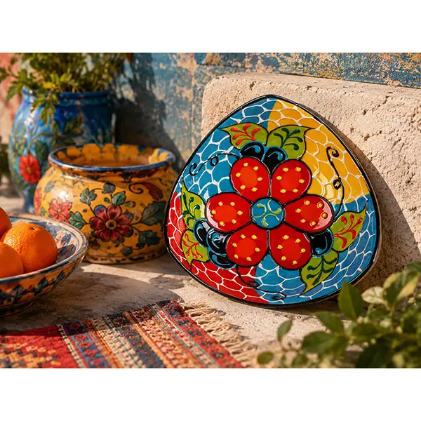 Bol cu 3 colțuri din ceramică artizanală spaniolă Escamoso 10 x 5 cm