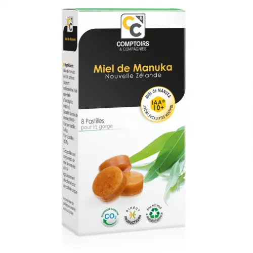 Bomboane pentru gat cu miere manuka IAA10+si arome eucalipt, menta 22g C&C